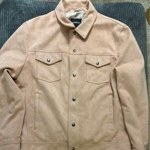 Men's Light Pink Faux Seude Jacket